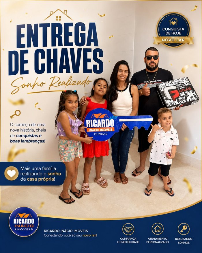Entrega de chaves — família realizando o sonho da casa própria, Ricardo Inácio Imóveis