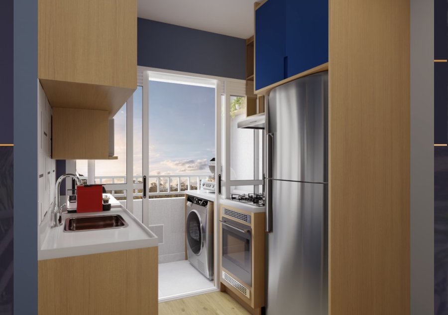 Cozinha planejada do apartamento