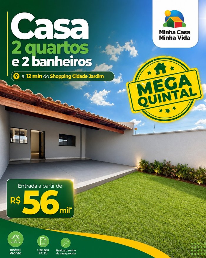 Casa 2 Quartos e 2 Banheiros — Della Penna, Goiânia